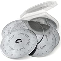 ARTEZA Cuchillas de cutter circular para corte de tela | Pack de 6 hojas de cuchilla redonda de 45mm | Recambios de…